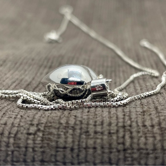 Sterling silver fluffy heart necklace - Picture 6 of 6